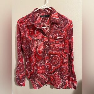 Ralph Lauren Red Paisley Button‎ Down Shirt